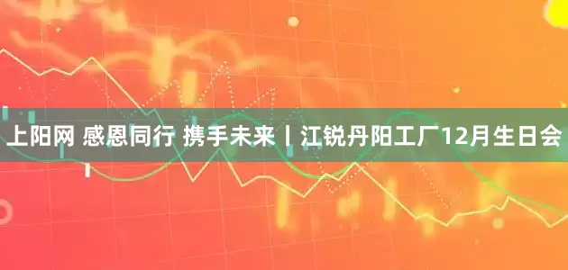 上阳网 感恩同行 携手未来丨江锐丹阳工厂12月生日会